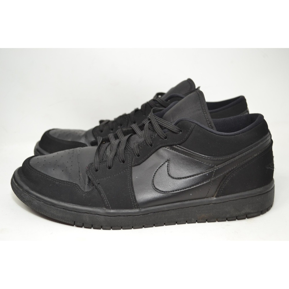 Air Jordan 1 Low Shoes Mens Size 10 Black Triple Black 553558-025 Nike Sneakers - Picture 7 of 16